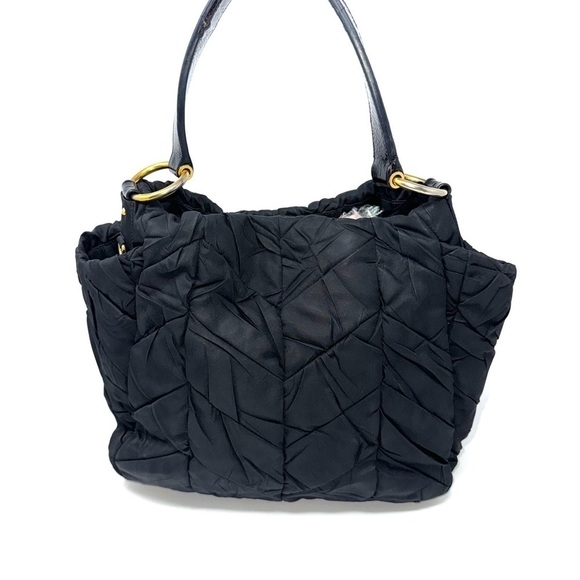 Prada Black Nylon Gaufre Quilted Tessuto Shoulder Bag - Picture 2 of 13